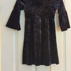 kids girl toddler dress, black velvet, 7/8